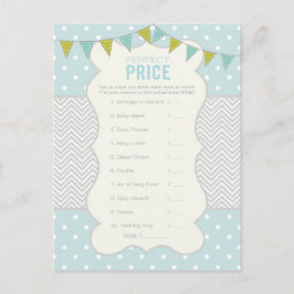 Cartão Postal De Convite Bolinhas e Chevron - Jogo do Chá de fraldas