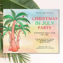 Cartão Postal De Convite Bom Natal Na Festa De Julho