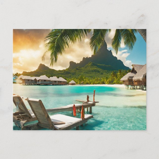 Cartão Postal De Convite Bora Bora (Ilha de Bora Bora) (Frente)