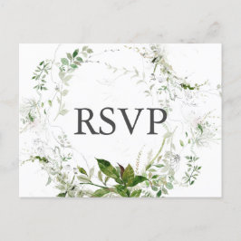 Cartão Postal De Convite Botanical Greenery Modern Wedding RSVP