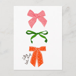 Cartão Postal De Convite Bow Jolly Little Things Natal