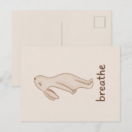 Cartão Postal De Convite Breathe Bunny Minimalist Postcard