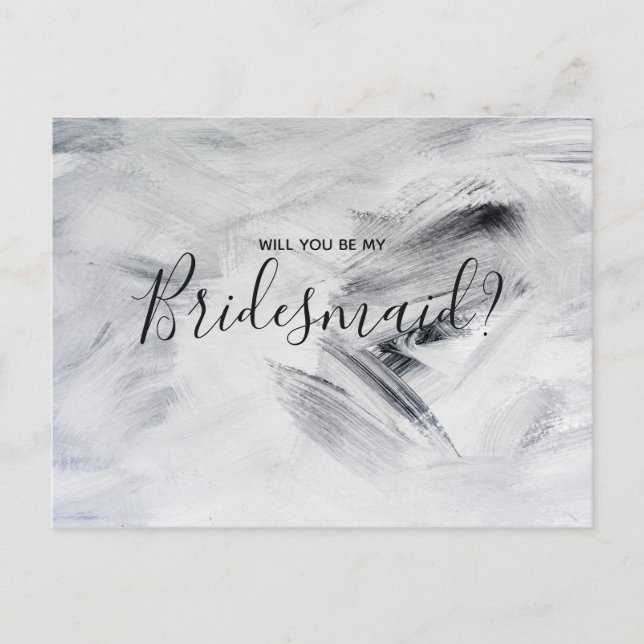 Cartão Postal De Convite Bridesmaid de Casamento | Pintstrofes de trabalho  (Frente)