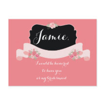 Bridesmaid Proposta Rosa Floral