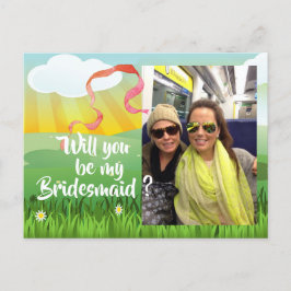 Cartão Postal De Convite Bridesmaid Será Meu Festival Russo Moderno