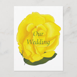 Cartão Postal De Convite Bright Yellow Rose, Wedding Invitation Postcards