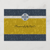 Brocade medieval Dourada e azul rsvp