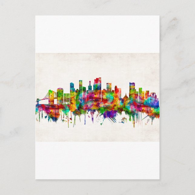 Cartão Postal De Convite Brooklyn New York Skyline (Frente)