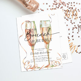 Cartão Postal De Convite Brunch e Chá de panela