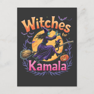 Cartão Postal De Convite Bruxas Para a Senhora Gata Sem Filhos Kamala Hallo