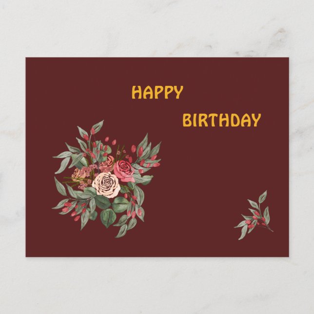 Cartão Postal De Convite Buquê de rosas (Frente)