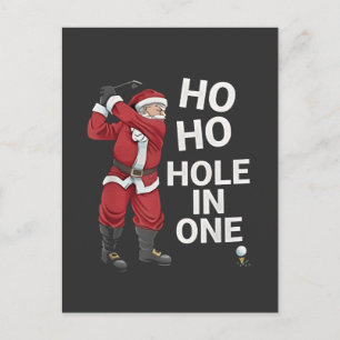 Cartão Postal De Convite Buraco de Um Ho Ho Divertido Golfe Natal Christmas