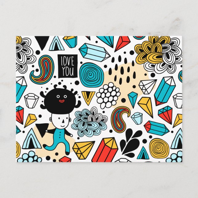 Cartão Postal De Convite Cabeça louca (Frente)