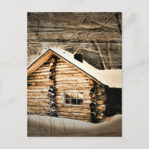 Cartão Postal De Convite Cabina Rústica Na Natureza Selvagem