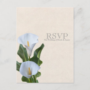 Cartão Postal De Convite Calla Lily Flowers Floral Elegant Wedding RSVP