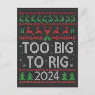 Cartão Postal De Convite Camisa de Natal Feia Trump 2024 Grande Demais Para