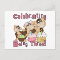 Camisetas e presentes de macacos de festa rosa