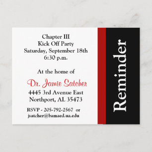 Cartão Postal De Convite Cargo card5 do lembrete