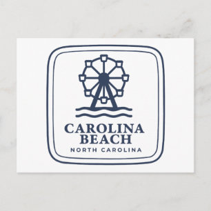 Cartão Postal De Convite Carolina Beach North Carolina Roda Gigante e Mar