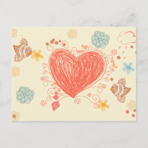 Cartão Postal De Convite Carroçaria e feliz dia de as mães de aves