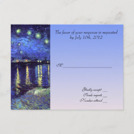 Cartão Postal De Convite cartão de aceitação de casamento, van gogh noite e