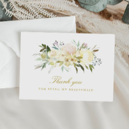 Cartão Postal De Convite cartão de agradecimento de damas de honra com flor