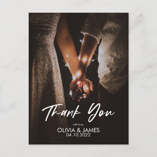 Cartão Postal De Convite Cartão de agradecimento plano para substituir sua  (Frente)