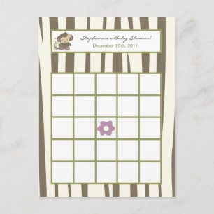 Cartão Postal De Convite Cartão de Bingo Escrito Jacana Girl Jungle Zoo Ani