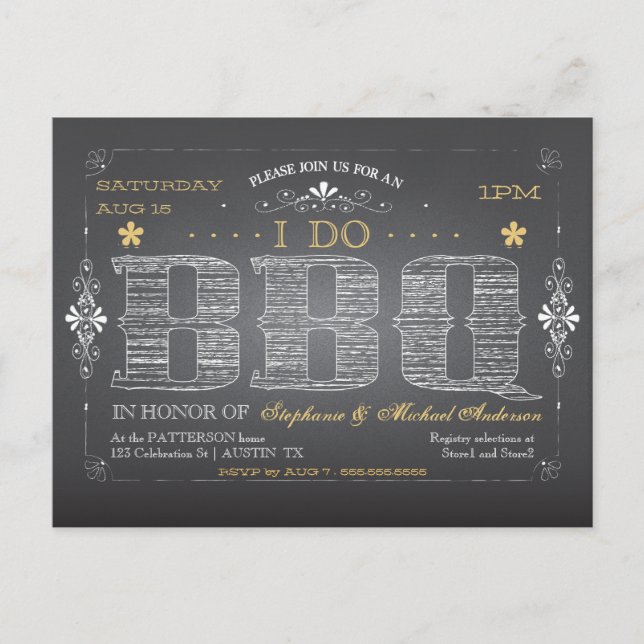 Cartão Postal De Convite Cartão de CHURRASCO PERSONALIZADO I Do (Frente)