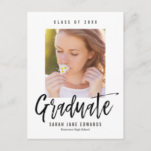 Cartão Postal De Convite Cartão de Felicitações de Formatura Escovado com O