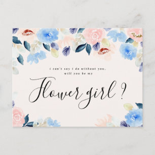 Cartão Postal De Convite cartão de florzinha floral pastel você será minha