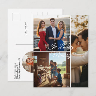 Cartão Postal De Convite Cartão de Foto de Memória Minimalista Personalizad