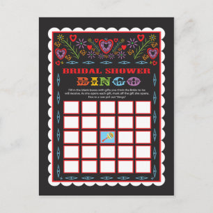 Cartão Postal De Convite Cartão de jogo Fiesta Chá de panela Bingo