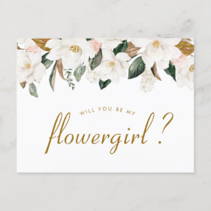 Cartão Postal De Convite cartão de magnólia floral você será minha Flowergi
