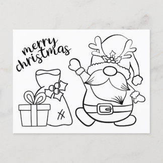 Cartão Postal De Convite Cartão de Natal do Gnomo