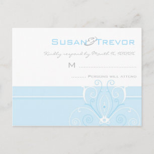 Cartão Postal De Convite Cartão de Posto RSVP de Casamento - Deco Moderno