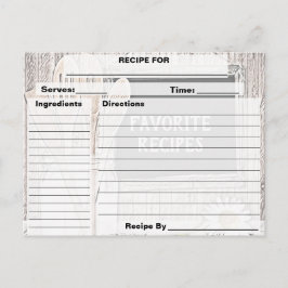 Cartão Postal De Convite Cartão de Receita Personalizado de Vintage Persona