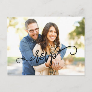Cartão Postal De Convite Cartão de Resposta de Casamento com Roteiro de Fot