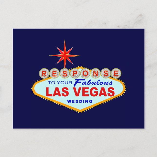 Cartão Postal De Convite Cartão de Resposta de Casamento de Las Vegas 1 (Ca (Frente)