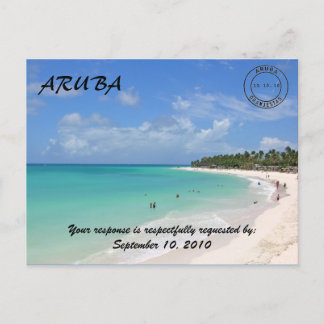 Cartão Postal De Convite Cartão de Resposta de Casamento de Praia