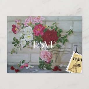Cartão Postal De Convite Cartão de Resposta de Casamento Personalizado com