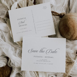 Cartão Postal De Convite Cartão de Salvar a Data de Casamento com Caligrafi