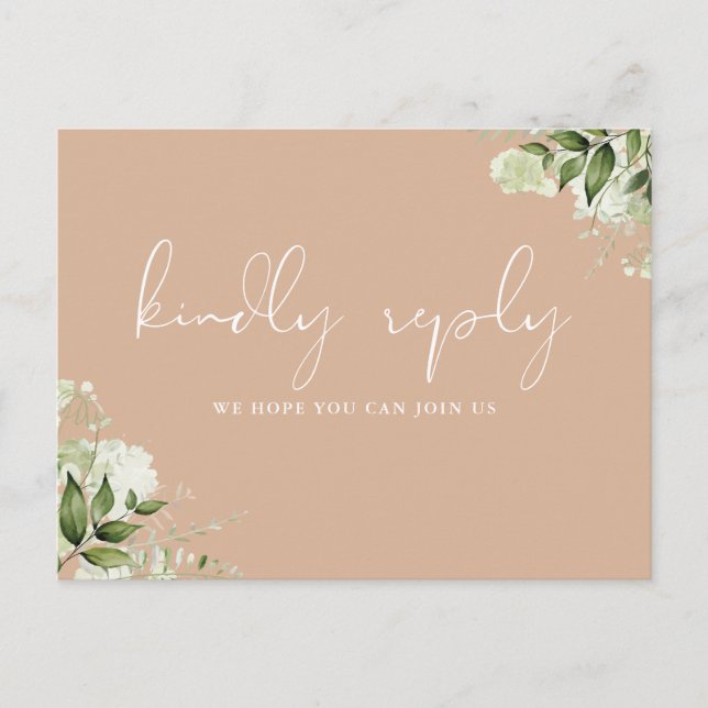 Cartão Postal De Convite Cartão de Solicitação de Música e RSVP de Verde Ol (Frente)