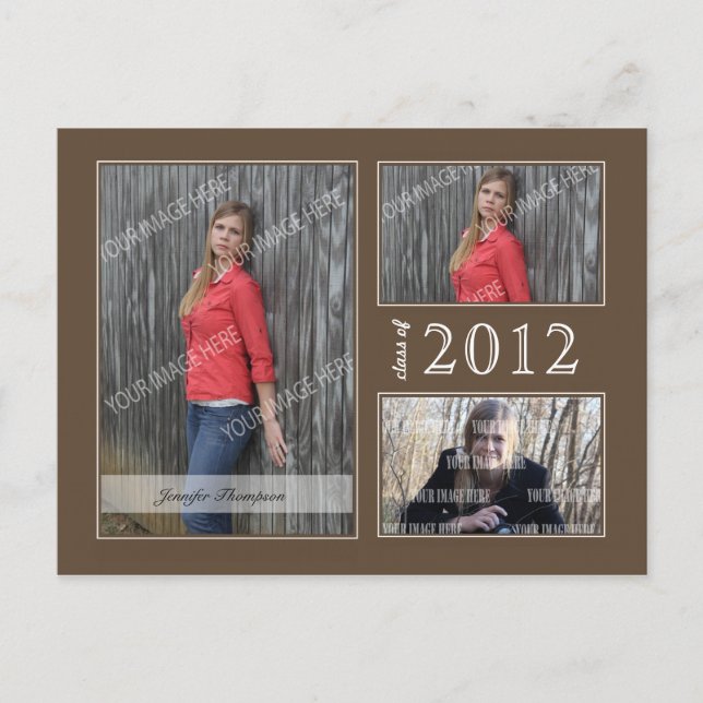 Cartão Postal De Convite Cartão-postal Aberto para Graduação (Frente)