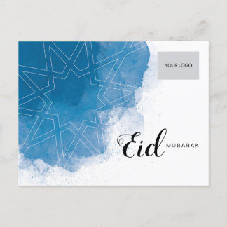 Cartão Postal De Convite Cartão-postal corporativo Eid - Azul