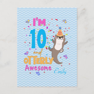 Cartão Postal De Convite Cartão-postal da Otter Otterly Birthday Girl