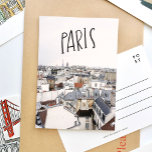 Cartão Postal De Convite Cartão-postal da Torre Eiffel Paris<br><div class="desc">Cartaz de Paris,  com belas cartas manuscritas,  com vista para o horizonte de Paris,  França.</div>