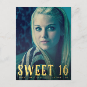 Cartão Postal De Convite Cartão-postal de 16 Fotografias do Partido Dourado