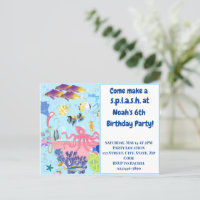 Cartão-postal de aniversário do Ocean Animal Kid