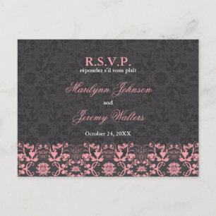 Cartão Postal De Convite Cartão-postal de casamento RSVP de Arrendamento de
